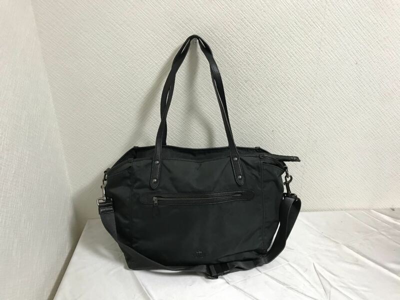 本物コーチCOACHナイロン2wayハンドビジネスバッグトートボストンショルダーバックレディースメンズ旅行トラベルグレー