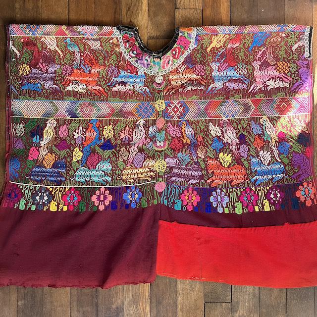 グァテマラ 民族衣装 ウィピル ポンチョ ハンドメイド 刺繍 手刺繍 希少 3
