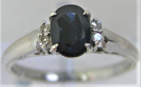 【東京 谷中 質屋おぢさん】18KWG 18金ホワイトゴールド リング 指輪 サファイヤ ダイヤ 4ヶ入