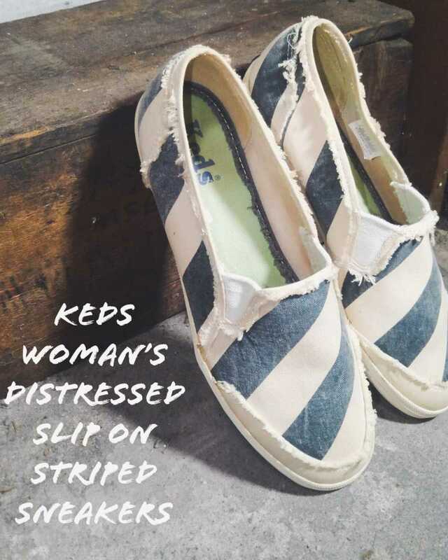 Keds womans distressed slip on striped sneakers 00s レディース ケッズ ダメージ加工 ストライプ スリッポン ビンテージ エスパドリーユ