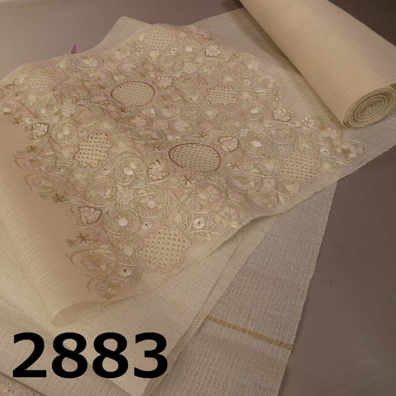 TA-2883　名品　総刺繍　夏帯　反物　未仕立品　相良・汕頭・蘇州