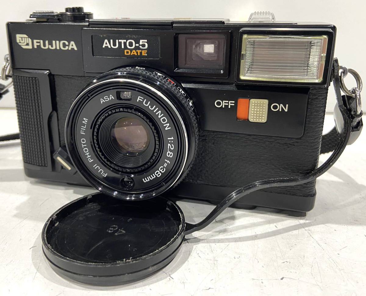 221222E☆ FUJIFILM FJICA AUTO-5 DATE コンパクトフィルムカメラ ケース付 ♪配送方法＝おてがる配送宅急便(EAZY)♪