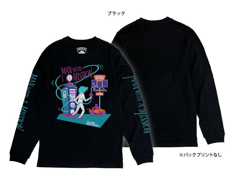 MISSION REFUELING LONG T マンウィズ ロンT　XXL　ブラック MAN WITH A MISSION 　マンウィズ TEE ロンティー