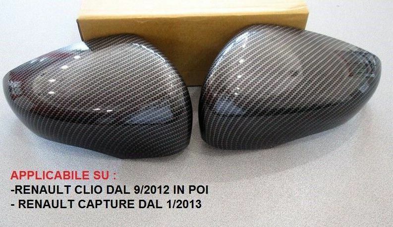 送料無料 Renault Clio Carbon Mirror Caps Covers ルノー クリオ ミラー カバー ミラーキャップカバー カーボン