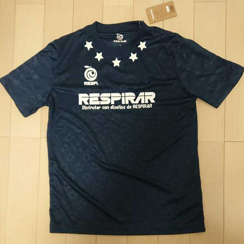 新品タグ付き RESPIRAR レスピラール 半袖プラクティスシャツ Lサイズ ネイビー