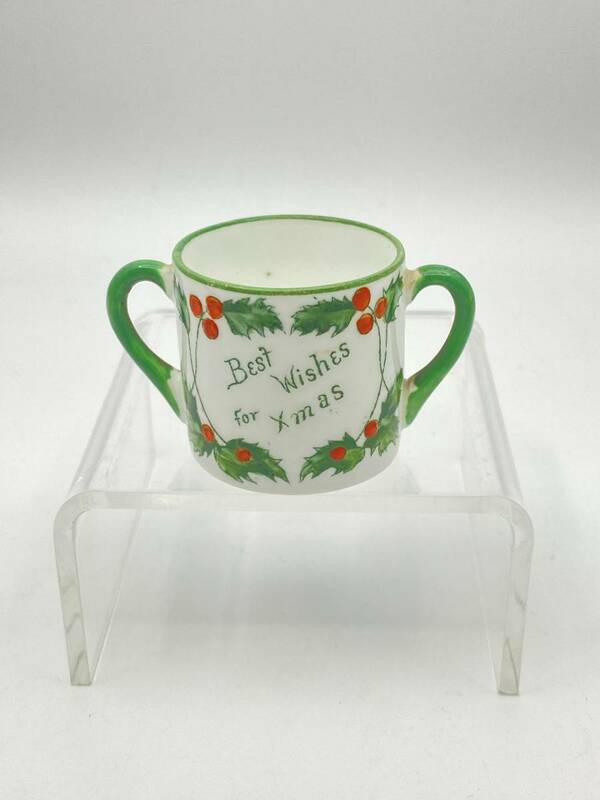 ＊とてもレア VERY RARE＊ ANTIQUE ADDERLEY MINIATURE Xmas Loving Cup アンティーク アダーリーミニチュア ラビングカップ 年1920 *T823