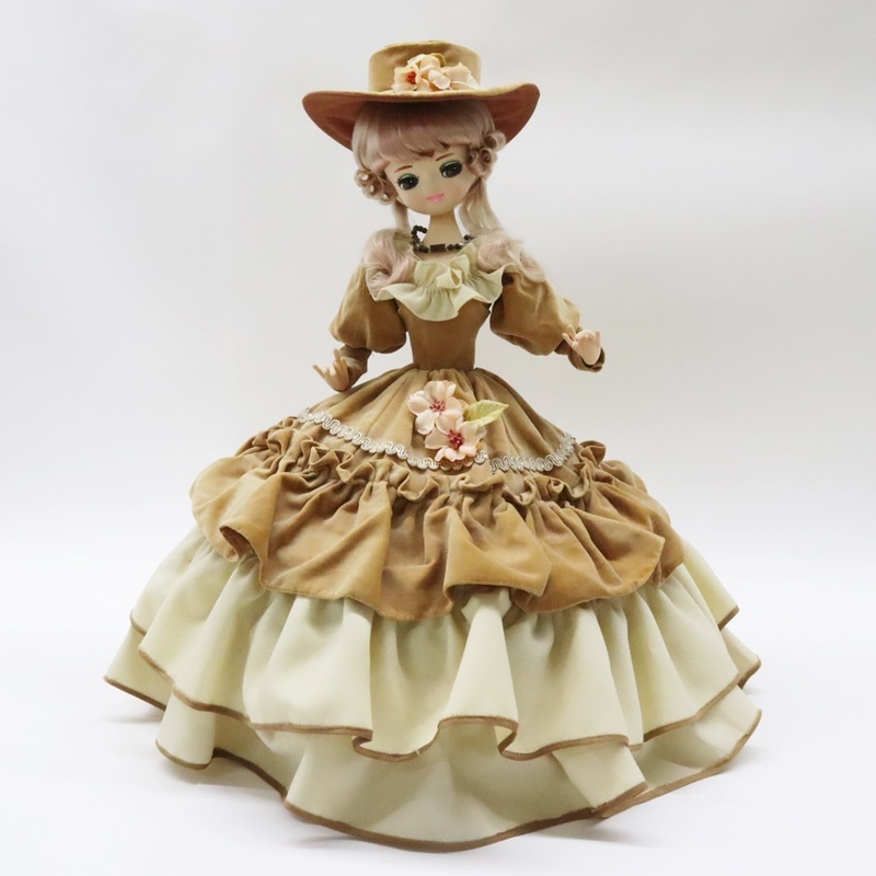  昭和レトロ 当時物 ドレス ポーズ人形 約54㎝ ファッションドール さくら人形 木製台座 女の子 