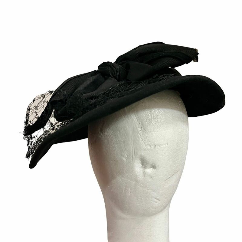 ビンテージ　40’s 50’s ヘッドドレス　ハット　チュール　40年代　50年代　帽子　スィング　ロカビリー　古着