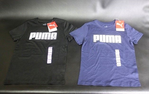 PUMA プーマ ジュニア Tシャツ 2枚セット ブラック&ネイビー サイズ140 レギュラーフィット★送料360円