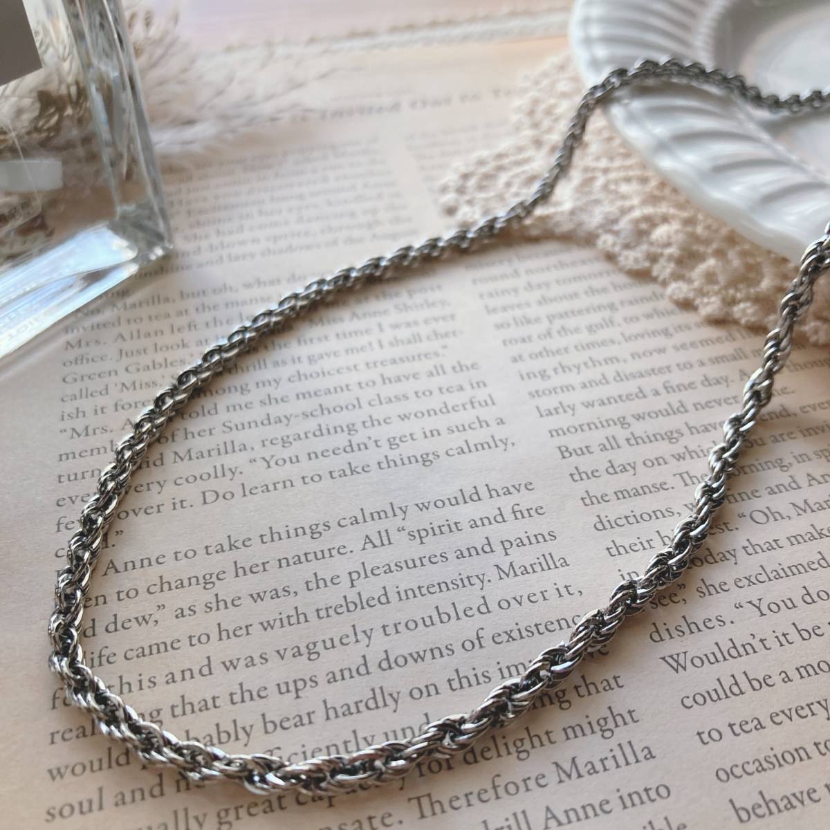 美品　ロープチェーンロングネックレス　留め具HJ18GF刻印　Japan Vintage jewelry accessories 0509