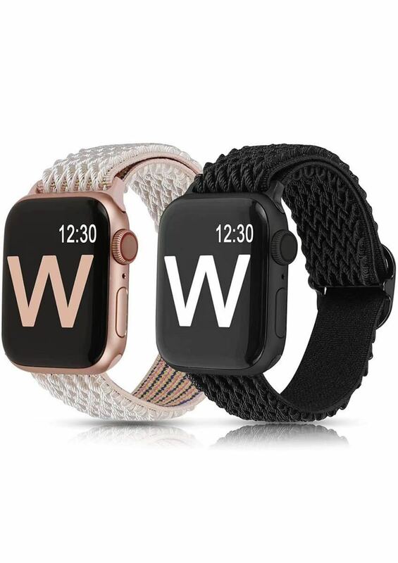 Apple Watchバンド　ナイロン弾力　42/44/45mm アップルウォッチバンド 大人気　スポーツバンド2本セット　男女兼用