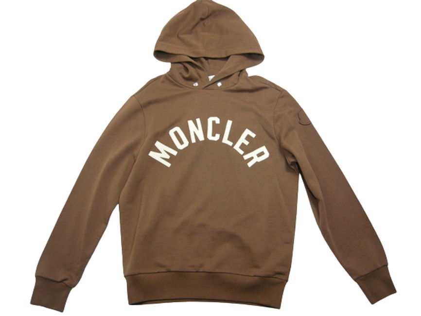 サイズXL■新品 本物保証■モンクレール/HOODIE/カレッジロゴ スウェットパーカー/スウェットシャツ/フーディー/メンズ/MONCLER/ブラウン系