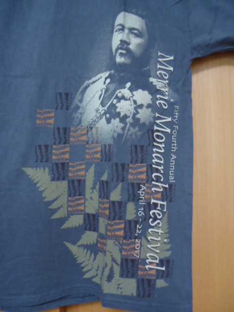 即決　ハワイ　MERRE MONARCH　メリーモナーク2017’　Ｔシャツ　ダークグレー色　ＸＬ　フラダンス　②