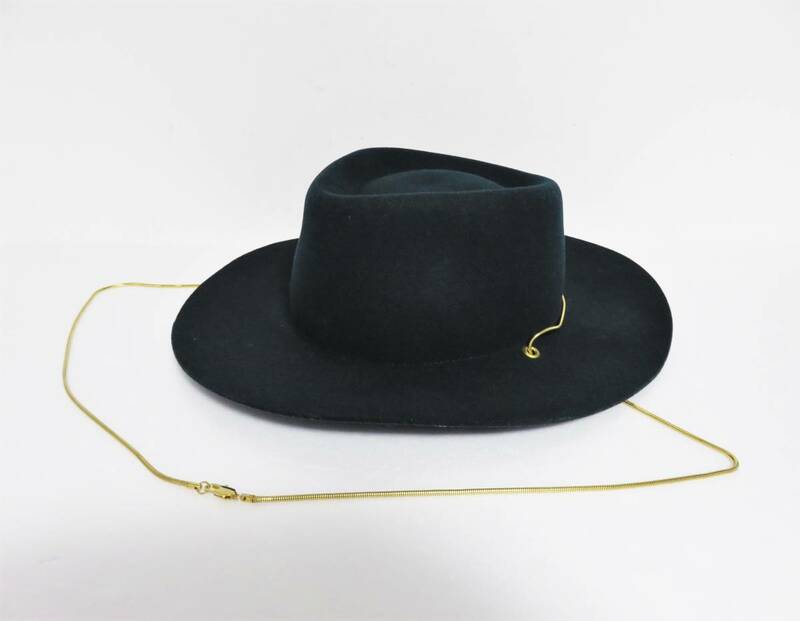 送料無料 定価2.7万 新品 VAN PALMA チェーン ウール ハット ダークグリーン フランス製 ヴァン パルマ 帽子