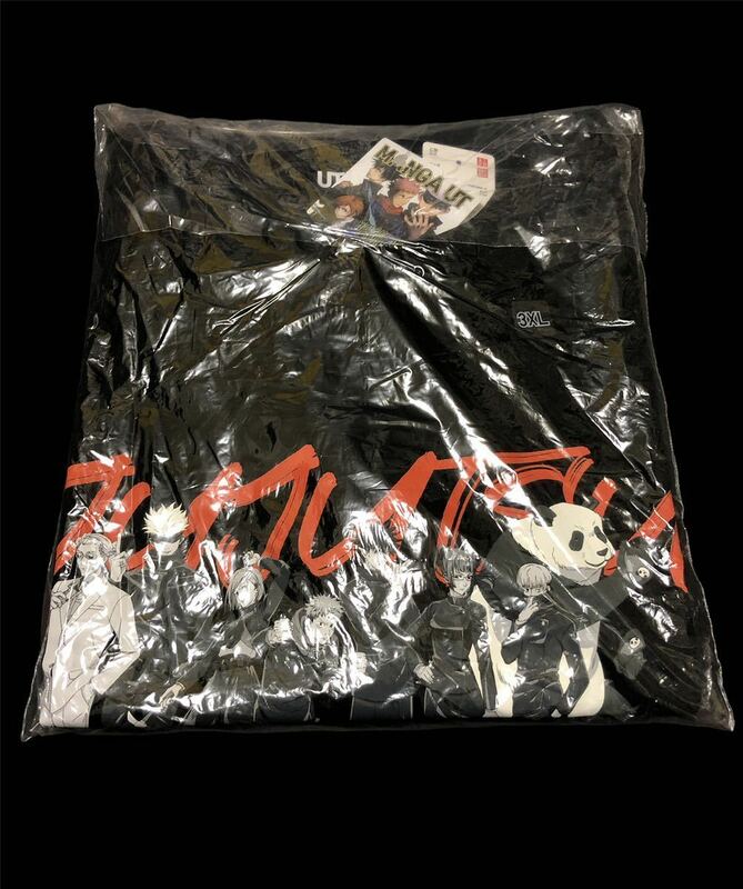 未使用品/UNIQLO ユニクロ UT メンズ 半袖 Tシャツ3 XL サイズ 黒 ブラック 呪術廻戦