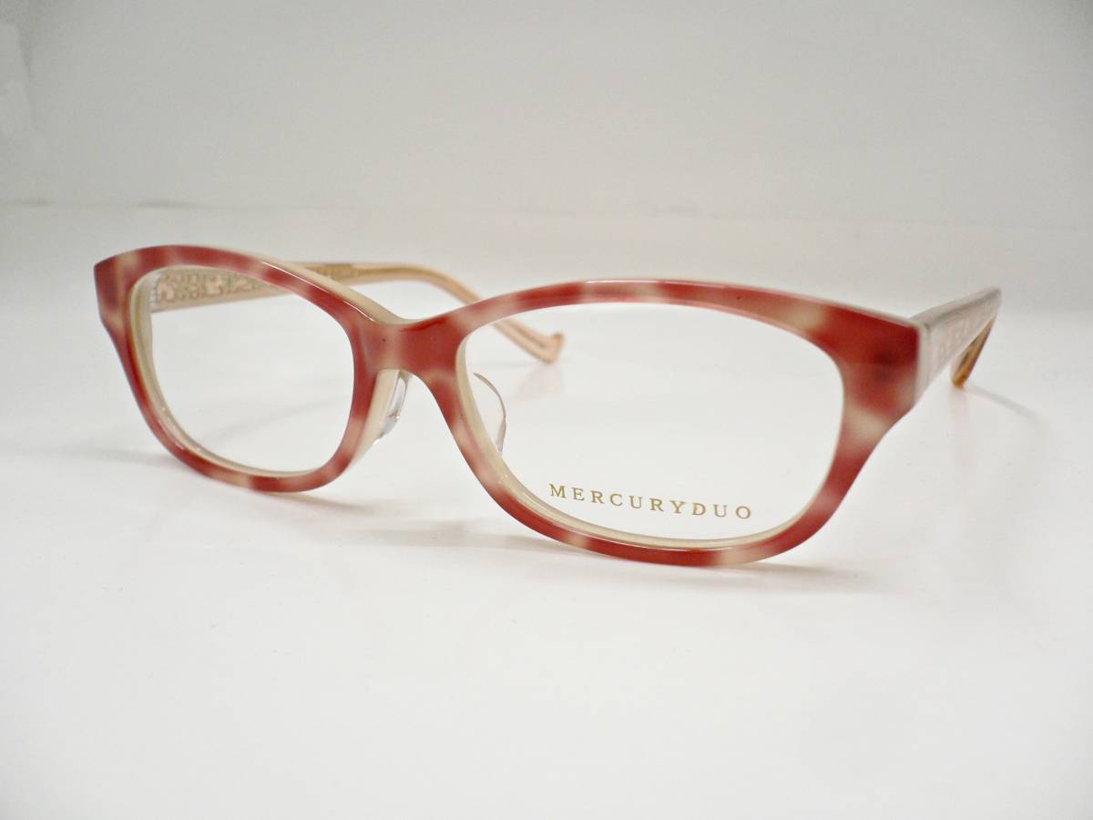 未使用　MERCURYDUO　マーキュリーデュオ　MDF-8008　52サイズ　ウエリントンタイプ　ピンク　べっ甲カラー　おしゃれテンプル