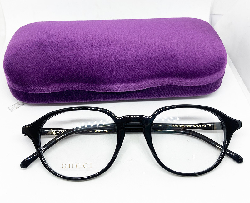 値下げ GUCCI グッチ 正規品 眼鏡フレーム GG1212OA-001 (50) ブラック 黒縁 新品 ウェリントン 度付き加工可