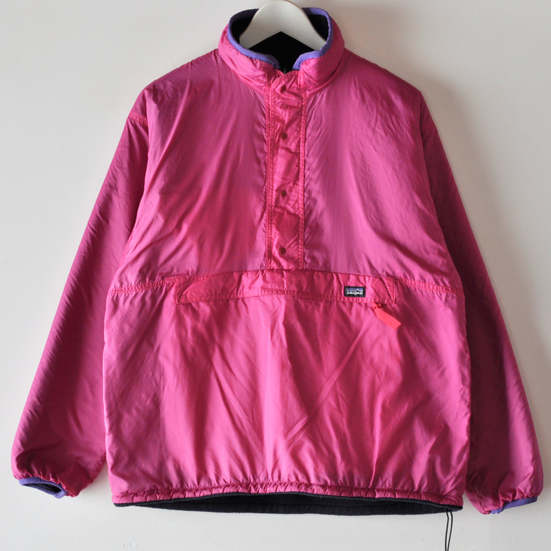 希少 80s patagonia パタゴニア グリセード リバーシブル プルオーバー ピンク ネイビー M フリース / ヴィンテージ モンベル USA アメカジ