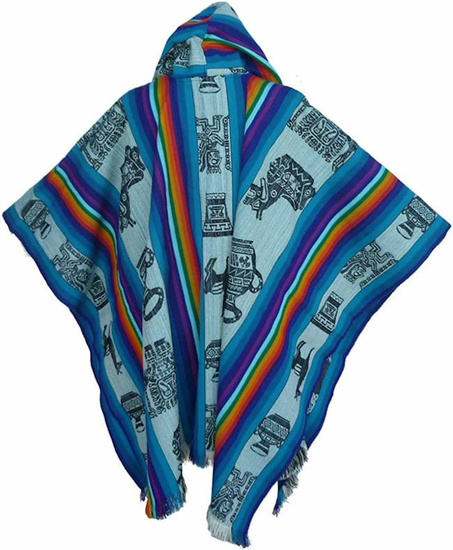 ポンチョ ペルー PO-M06 フード付き フォルクローレ衣装 クスコ アンデス衣装 民族衣装 フォルクローレ音楽 インカ 伝統織物 民族織物 安価