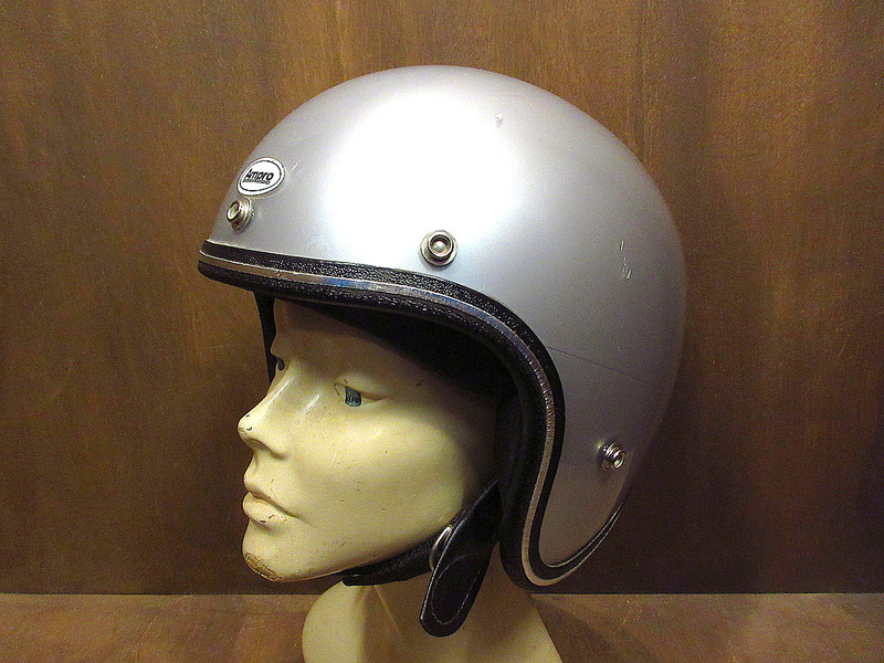 ビンテージ70’s●GRANT RG-9 Amproジェットヘルメットシルバーsize M●221202s1-hlmt 1970sグラントバイカーモーターサイクル