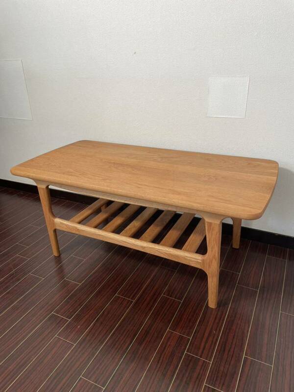 無垢ナラ材 オイルフィニッシュ♪起立木工のセンターテーブル w95 ナチュラル 天然木 リビング コーヒーテーブル ローテーブル