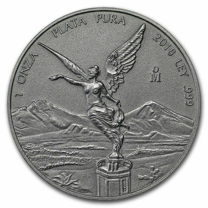[保証書・カプセル付き] 2018年 (新品) メキシコ「リベルタッド」純銀 1オンス アンティーク 銀貨