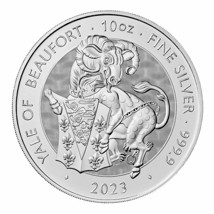 [保証書・カプセル付き] 2023年 (新品) イギリス「ロイヤルチューダービースト・ビューフォートのエアレー」純銀 10オンス 銀貨