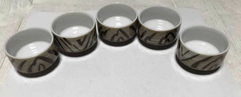 昭和レトロ　美術陶芸品　栖風陶器　湯飲み茶わん　５客セット　箱入り　陶器