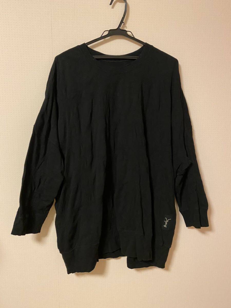 美品◆Gipsy　by　YOHJI　YAMAMOTO　千鳥フクレジャガードBIGロングTシャツ◆黒◆ジプシー　ヨウジヤマモト