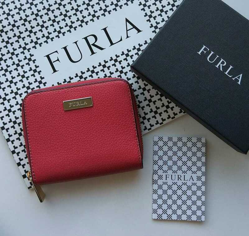 【新品】 FURLA BABYLON 二つ折り財布　ラウンドジップ レッド