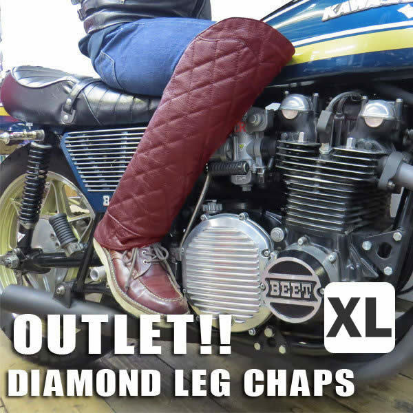 30％OFF!!アウトレット【HEAVY】（XLサイズ） ダイヤモンドパッドレッグチャップス　レッド　モトブルーズ　LEG CHAPS