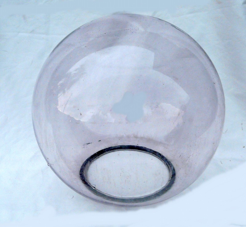 丸型 透明ガラス　直径30ｃｍ　中古品　ガーデンライト 防水パッキン付き　 屋外 LED ランタン 庭灯 照明