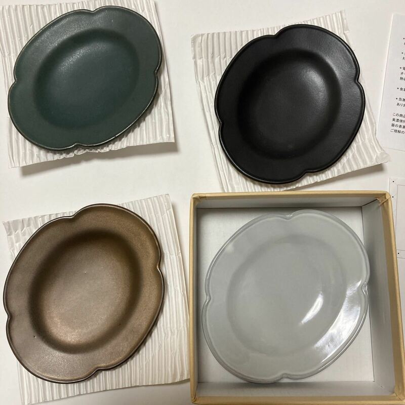 和の美オーバルプレート4P 日本製　マルシンポテリー　marushin pottery