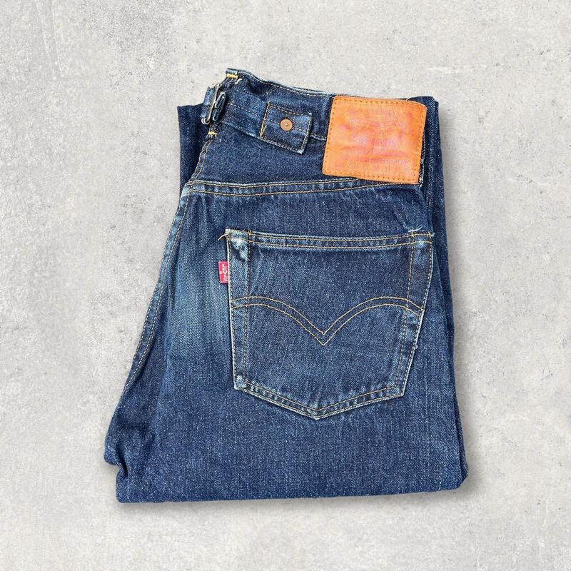 【濃紺】 90s Levi's 201xx 1937モデル ボタンフライ ヴィンテージ デニム ジーンズ 復刻 アメカジ 革パッチ バックストラップ 股リベット