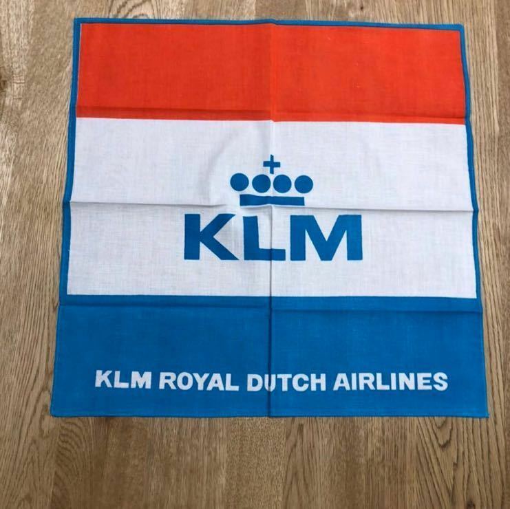★② KLM ROYAL DUTCH AIRLINES オランダ空港 ハンカチ バンダナサイズ 大判