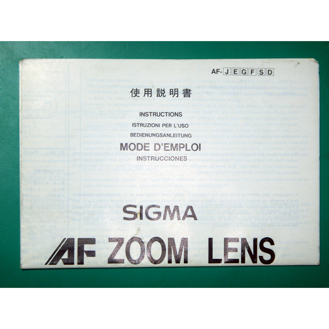 ★ SIGMA AF ZOOM LENS 説明書 中古品 R00299