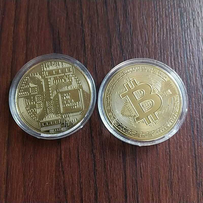 ★レプリカ ビットコイン Bitcoin 2枚セット 専用ケース付 ★ メダルコレクション 仮想通貨 ★