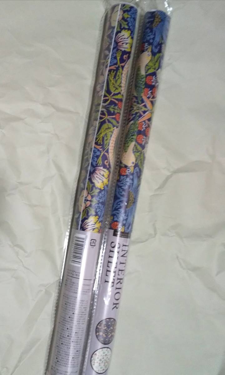 ウィリアムモリス インテリアシート・いちご泥棒 × 2セット/ 60×45cm サイズ・リメイクシート/ シールタイプ