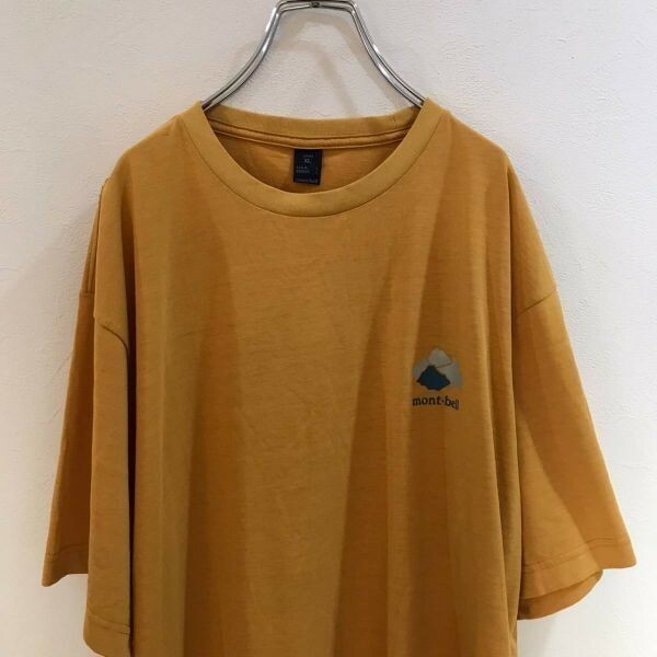 MONT-BELL/モンベル 半袖 Tシャツ イエロー 黄色 アウトドア メンズ L　アウトドアキャンプ