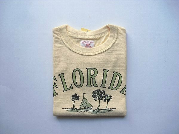 キッズ・Ｔシャツ/FLORIDA（WAREHOUSE）ウエアハウス　絶版品　＠在庫サイズ（110）ライトイエロー　希少　デッドストック　子ども服　新品