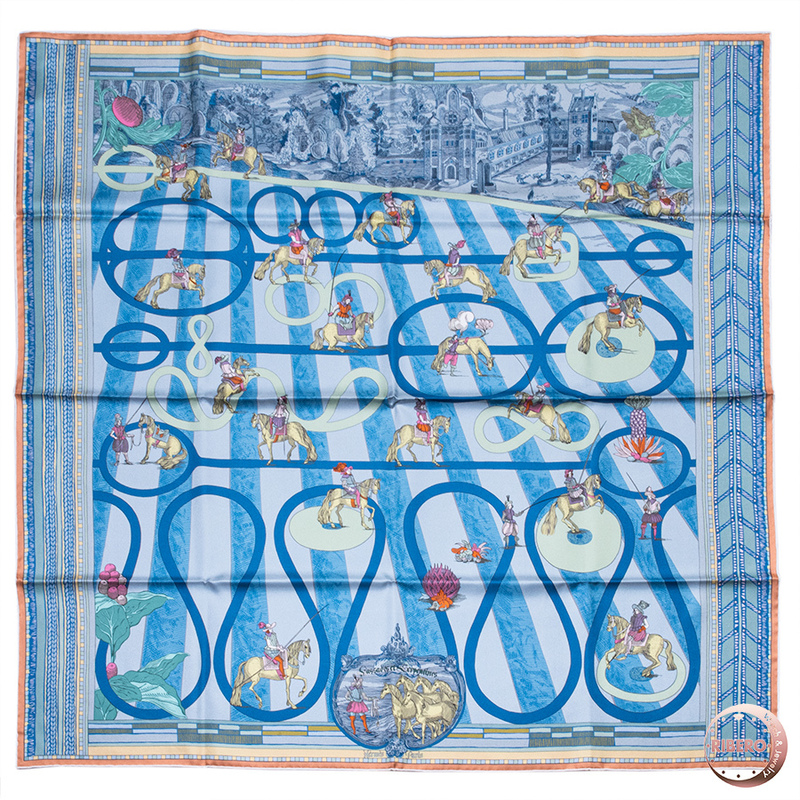 HERMES エルメス Scarf 90 Passades et Serpentines カレ ダブルフェイス 90 パッサード・エ・セルパンティーヌ 903688S 04 スカーフ