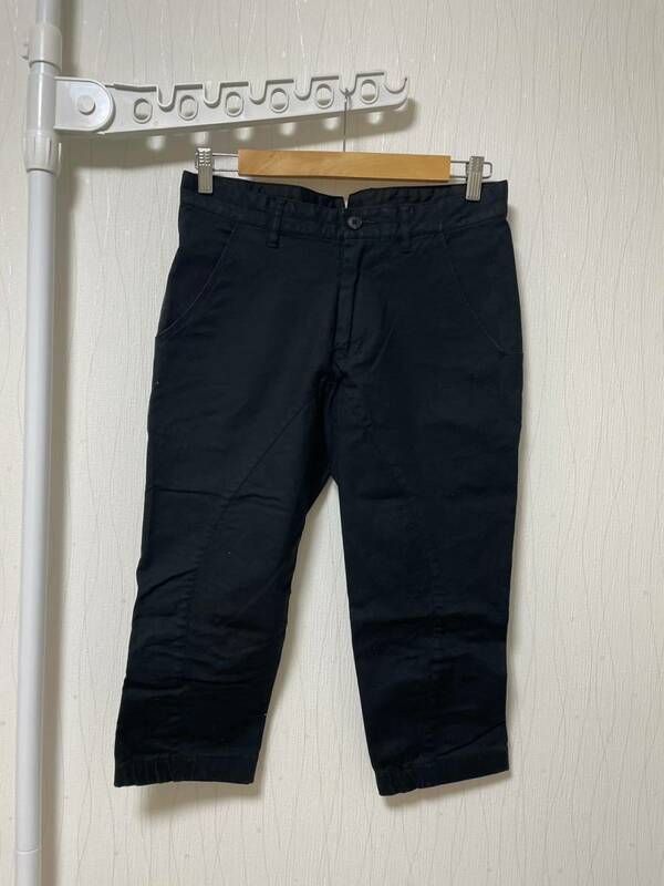 美品☆[r ripvanwinkle] 16AW 定価28,600 3/4 Cycling Pants クロップド サイクリングパンツ 4 ブラック r16W-30 リップヴァンウィンクル