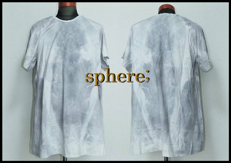 sphere; タイダイTシャツ スフィア メンズ 丸首 クルーネック 2 L XL グレー 半袖