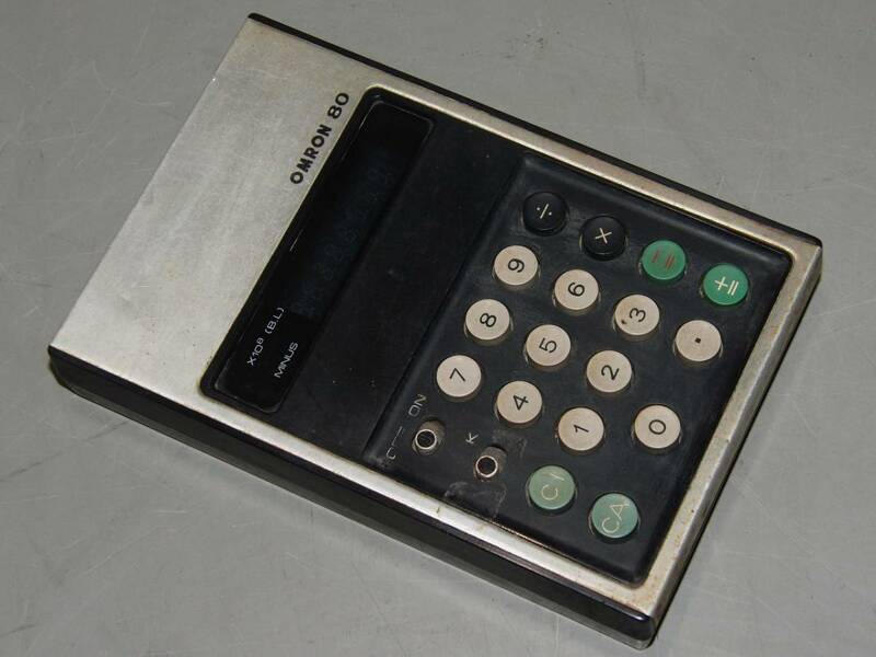 ■□昭和レトロ OMRON 80 電子計算機 電卓 TYPE80 AP80D ELECTRONIC CALCULATOR　/BG68Yo□■