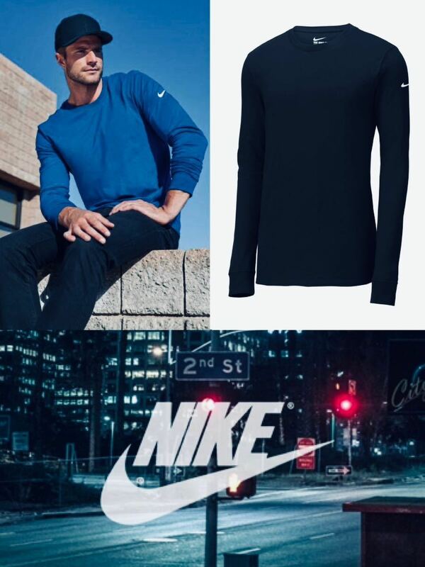 正規 NIKE long-T-shirt color BLACK size M cotton100% made in srilanka ブラックロンT ナイキ コア コットン ロング スリーブ Tシャツ★