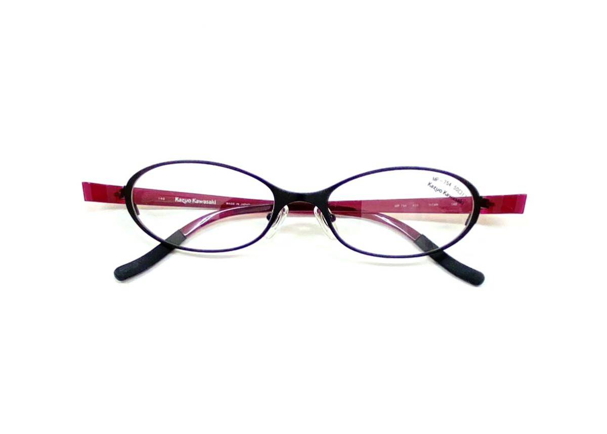 ●●●未使用品 kazuo kawasaki MP-754 チタンメガネフレーム　鯖江産　軽量 樹脂モデル●●●
