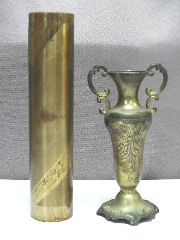 真鍮製 花立て 花瓶　2種　16ｃｍ　22ｃｍ　 法事 仏壇 お供え 法具　