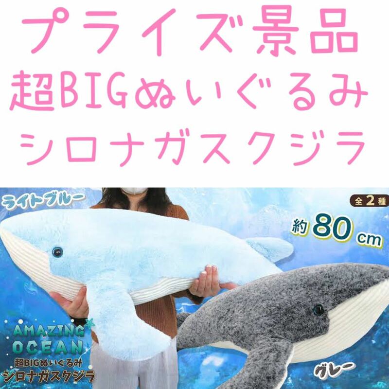 プライズ品 シロナガスクジラ 超BIG ぬいぐるみ アメイジングオーシャン AMAZING OCEAN 水族館 魚 インテリア