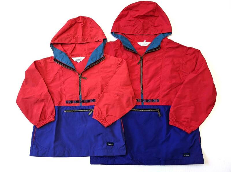 80's 90's L.L.BEAN アノラックパーカー 親子セット 2枚セット KIDS S KIDS L エルエルビーン ナイロンパーカー ヴィンテージ古着