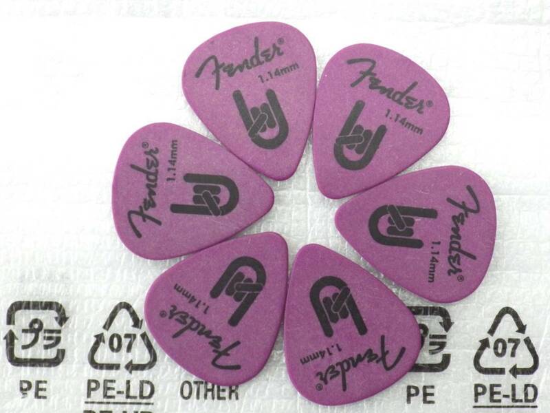 Fender フェンダー　ギターピック　Purple Heavy/Extra Heavy 1.14mm　6枚　送料無料